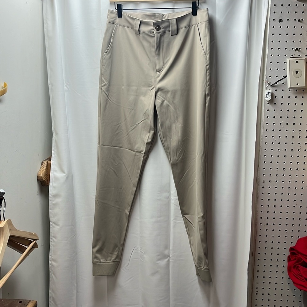Tee Up‎ Tan Khaki Joggers Golf Pants Made in USA- 32